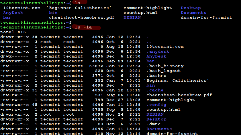 List Files in Linux