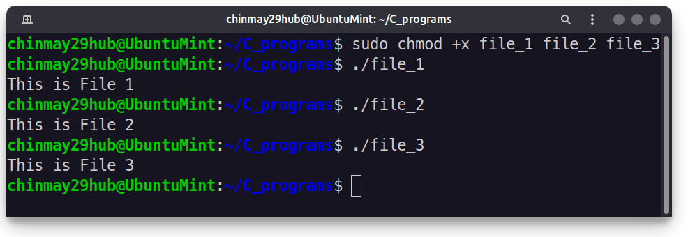 Execute C Program in Ubuntu