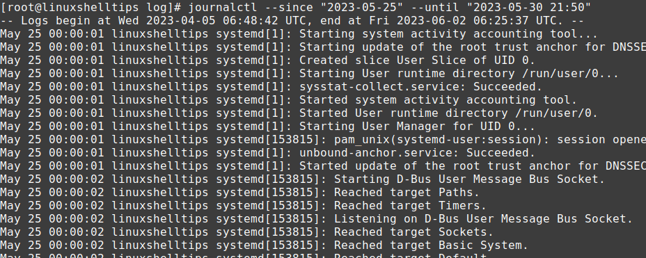 Filter Journalctl Logs by Date Range