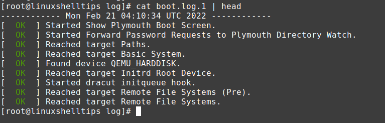 Read Linux Boot Logs