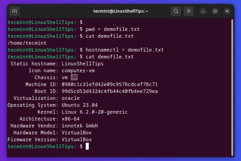 Redirect Command Output to File