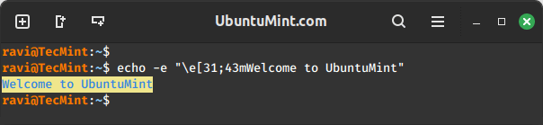Change Output Color in Linux