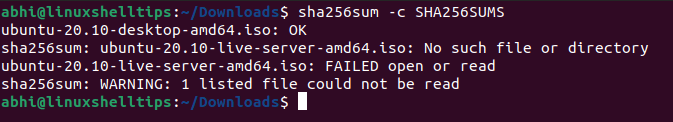 Compare Checksum of File with SHA256SUMS