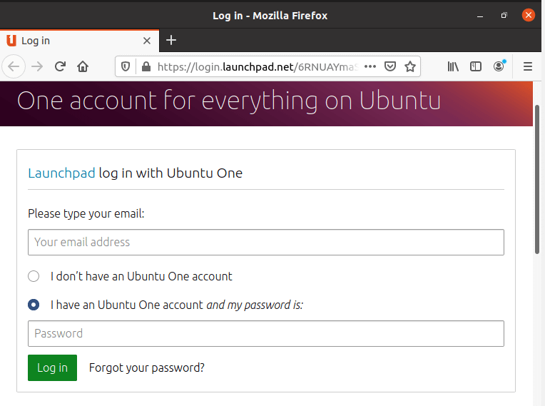 Launchpad Ubuntu Login