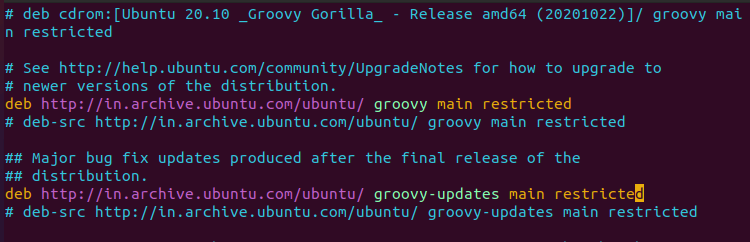 Ubuntu Sources List
