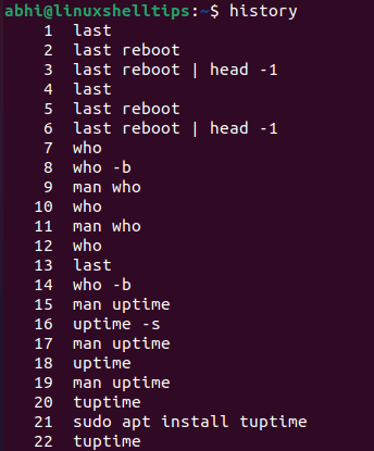 View History of Commands Run in Terminal