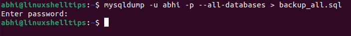 Backup All MySQL Database in Linux