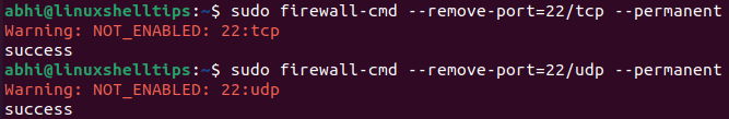 Block Port Using Firewalld