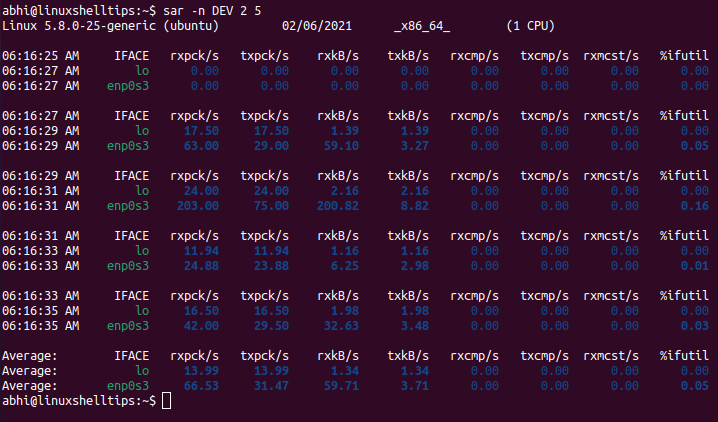 Check Network Interface Traffic