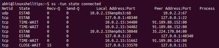 List IP's Connected to Linux Server