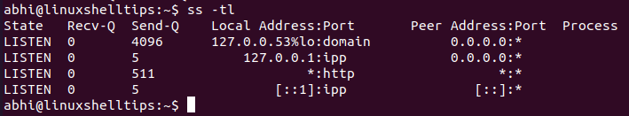 Find Listening TCP Sockets