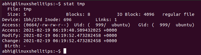 Find Stat Timestamps