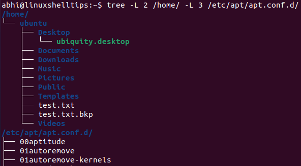 Set Different Depth Limits for Directory Listing