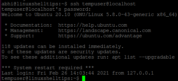 SSH User Login