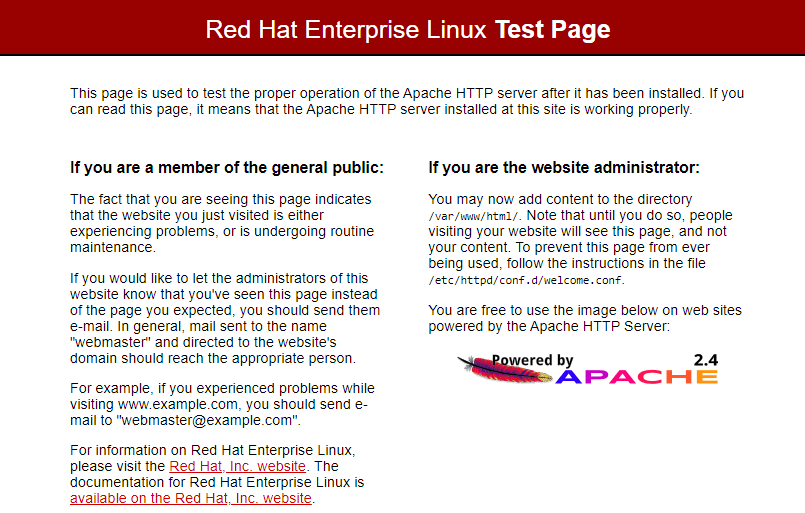 Check Apache Web Page on RHEL