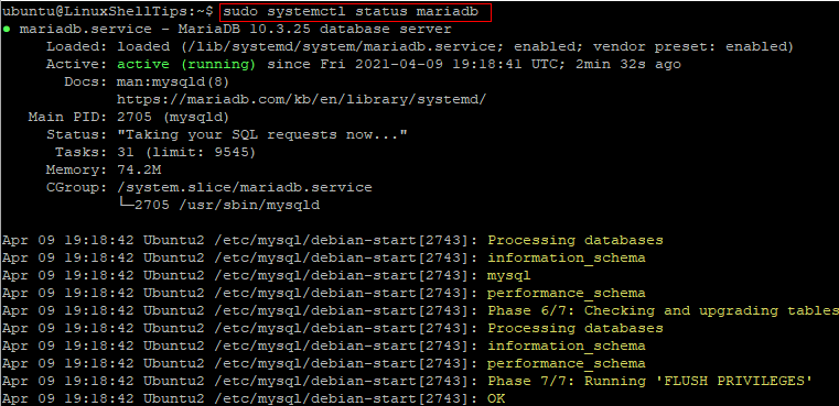 Check MariaDB Status