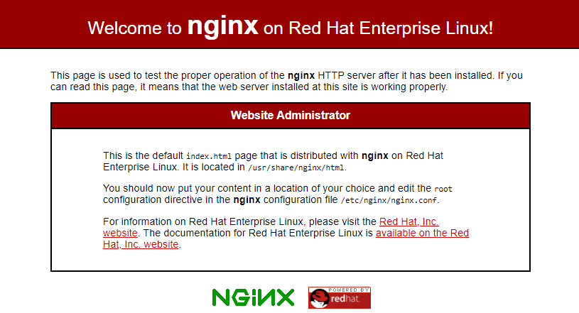 Check NGINX Page on RHEL