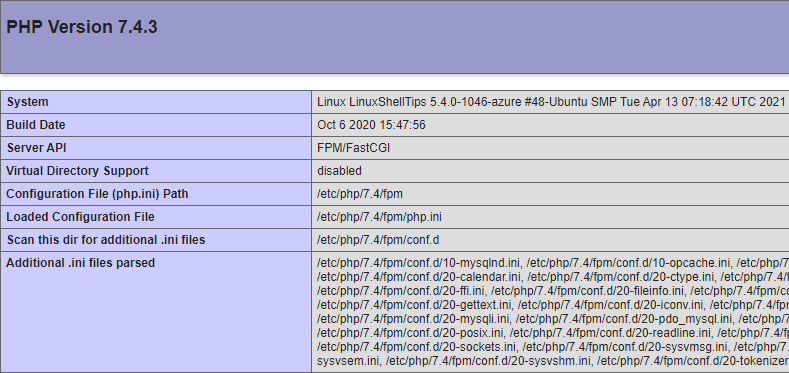 Check PHP Info in Ubuntu