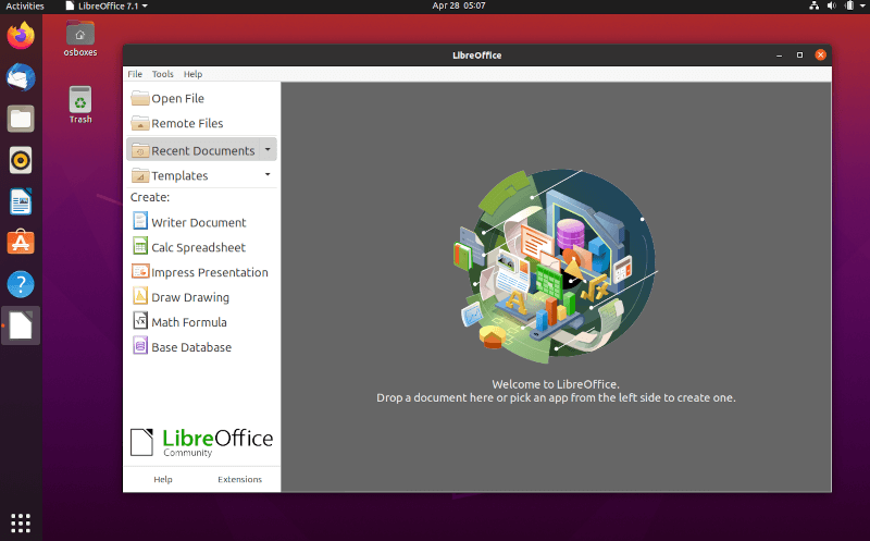 LibreOffice Running in Ubuntu