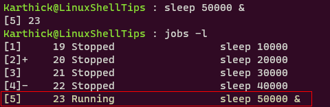 List Running Linux Comamnds (Jobs)