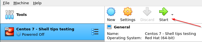 Start CentOS Virtual Machine