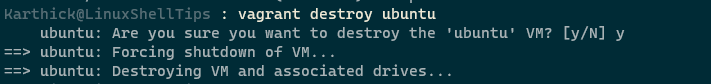 Destroy Vagrant Box