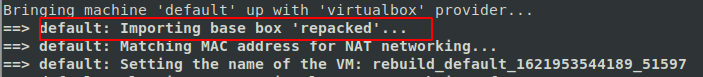 Importing Repacked Vagrant Box