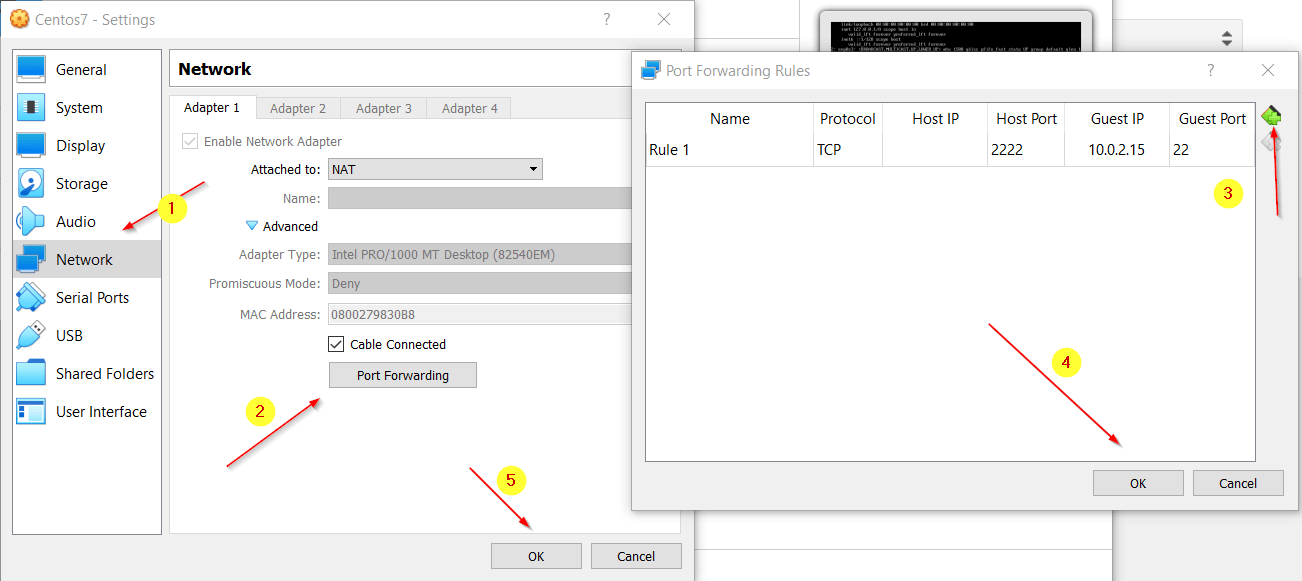 VirtualBox Port Forwarding