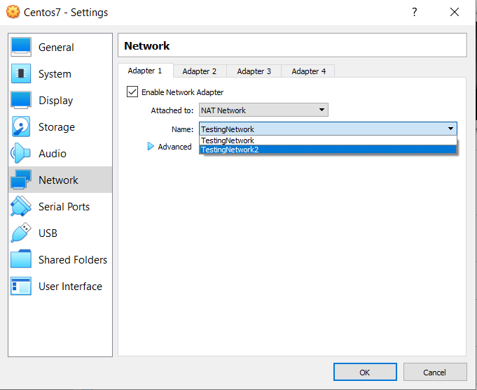 Virtualbox Network Settings