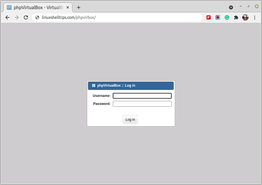 phpVirtualBox Login