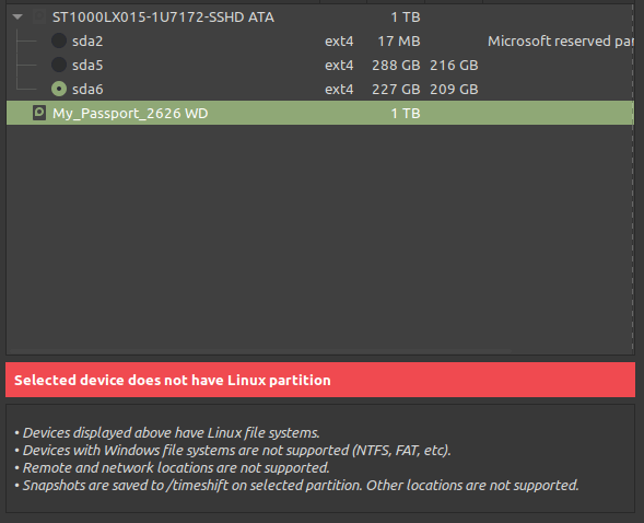 Choose Different Backup Drive