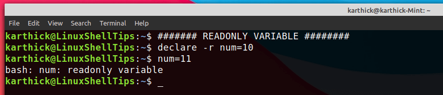Declaring ReadOnly Variable