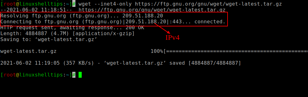 Force Wget Use IPv4 Download