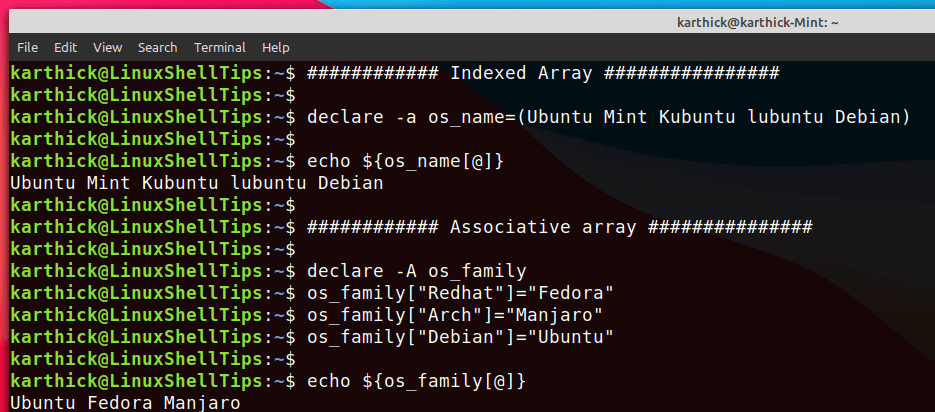 Indexed and Associative Array