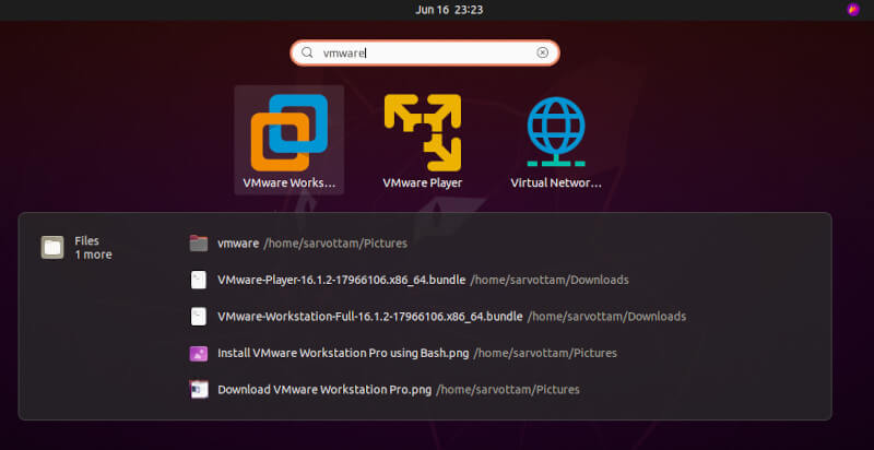 Start VMware Workstation Pro in Ubuntu