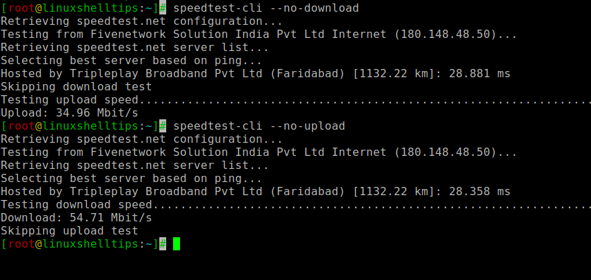 Test Linux Download and Upload Speed