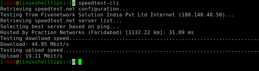 Test Linux Internet Speed