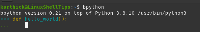 Bpython Indentation Support