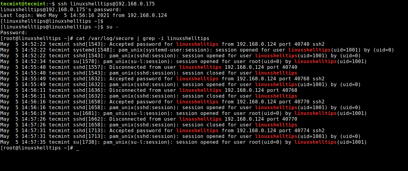 Confirm SSH User Login