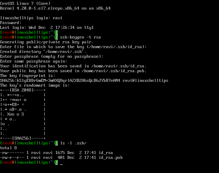 Create SSH Key Pair