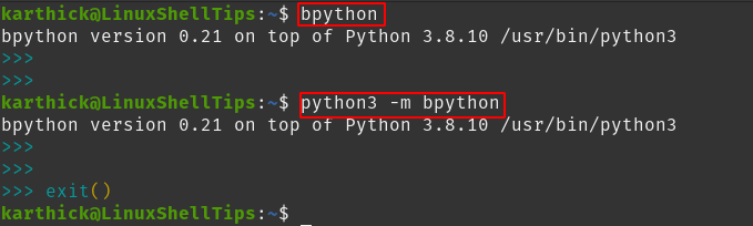 Launch Bpython