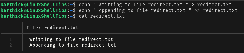 Redirecting Output to File