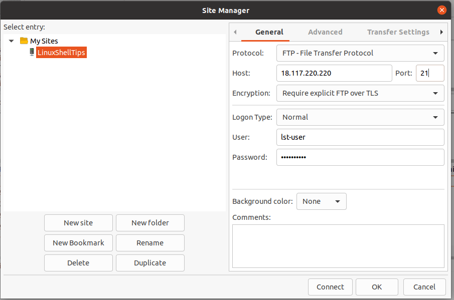 FileZilla FTP Setup