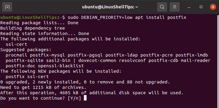 Install Postfix in Ubuntu