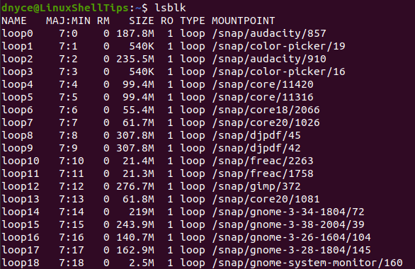 List Linux Block Devices