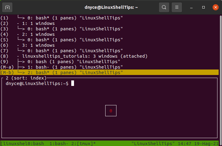 List Tmux Session Windows