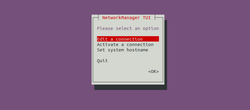 Nmtui Network Manager