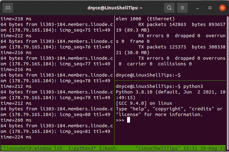 Running Commands in Tmux Panes