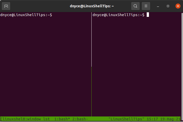 Split Tmux into Horizontal Window