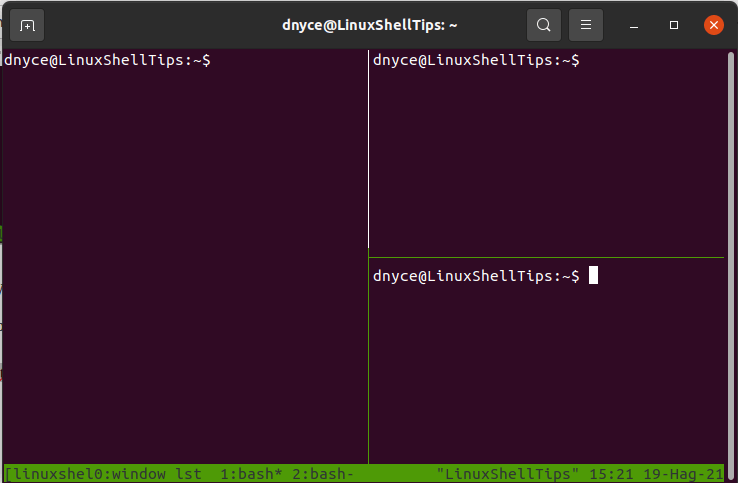 Split Tmux Window into Vertical Panes